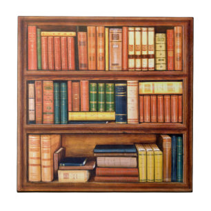 Old Books Antique Library Bookshelf Tile