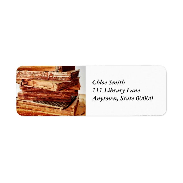 Old books in a stack address label (Front)