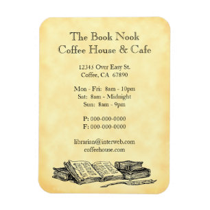 Old Books Restaurant Advertising Custom Magnet