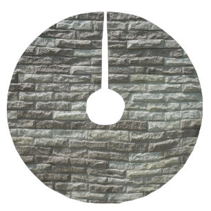 Old Brick Wall: Distressed Texture Brushed Polyester Tree Skirt