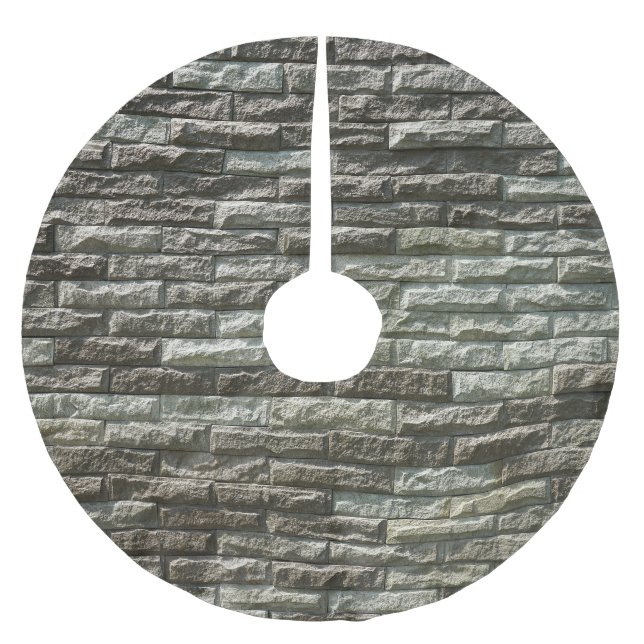 Old Brick Wall: Distressed Texture Brushed Polyester Tree Skirt (Front)