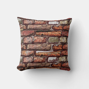 Old brick wall. Loft. Throw Pillow