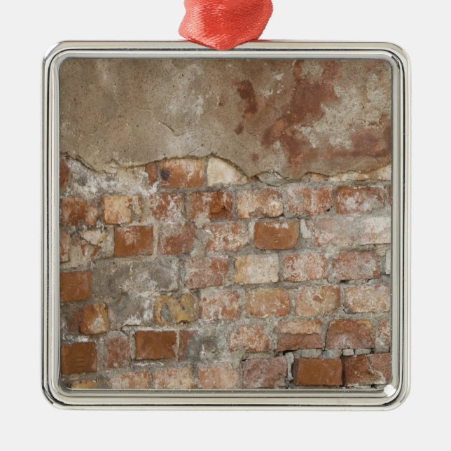 Old Brick Wall Metal Ornament (Front)