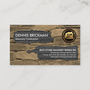 Old Brick Wall New Brick Laying Construction Business Card