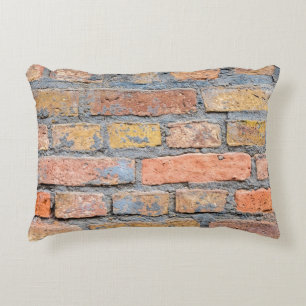 Old brick wall texture backgroundarchitecture, bac accent pillow