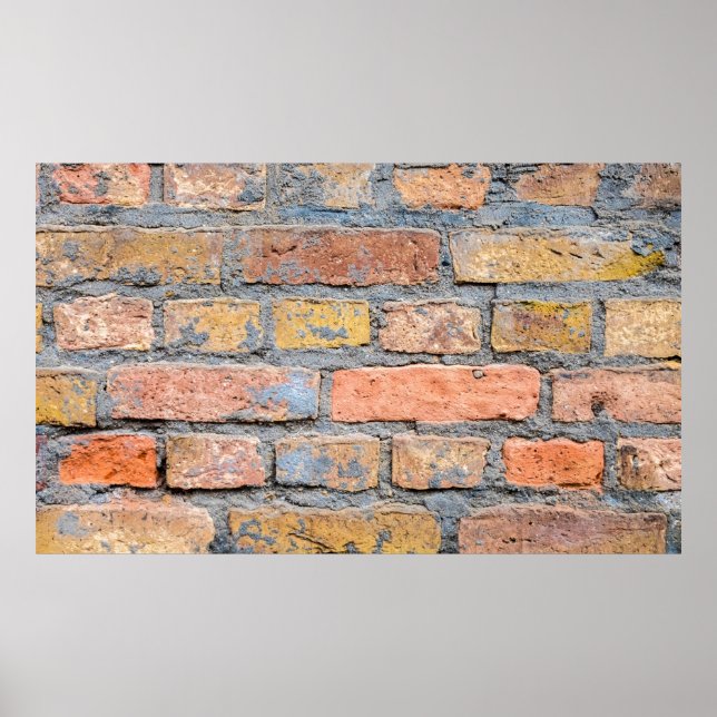 Old brick wall texture backgroundarchitecture, bac poster (Front)