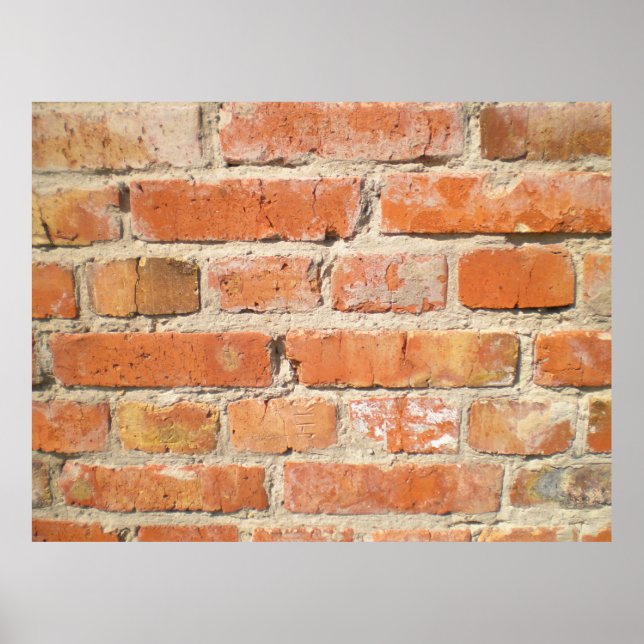 Old brick wall with peeling cladding poster (Front)
