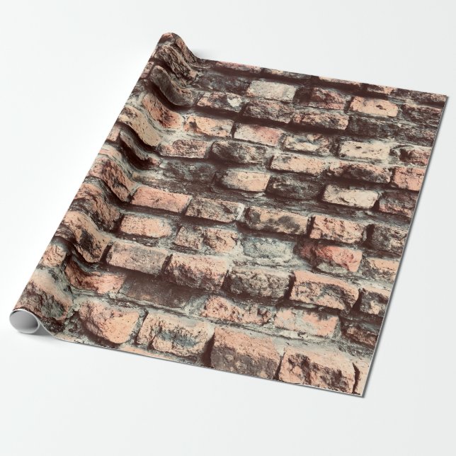 Old bricks wallbackground,block,brick,brown,old,pa wrapping paper (Unrolled)