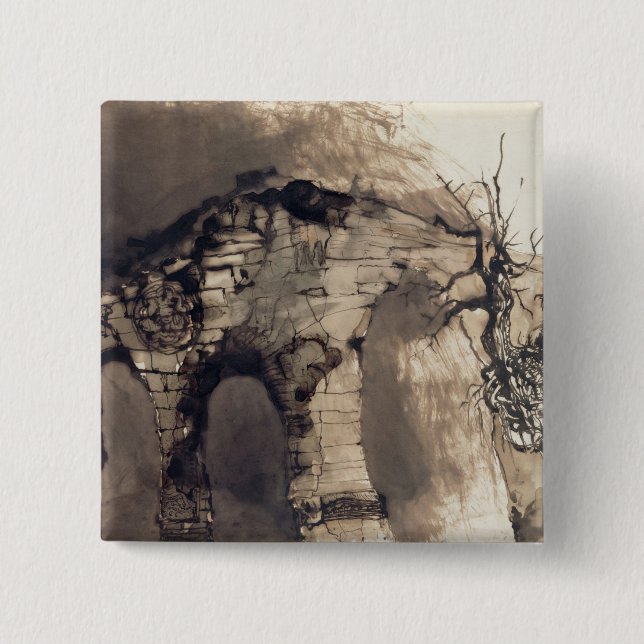 Old Bridge 2 Inch Square Button (Front)