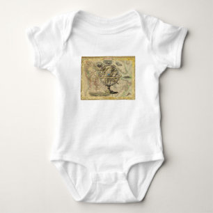 Old British America Explore Polar Bear Compass Map Baby Bodysuit