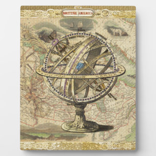 Old British America Explore Polar Bear Compass Map Plaque