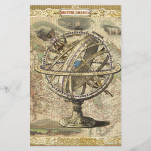 Old British America Explore Polar Bear Compass Map Stationery