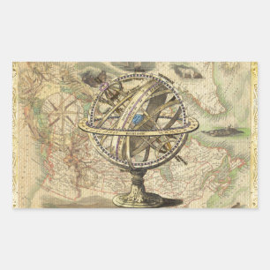 Old British America Explore Polar Bear Compass Map Sticker