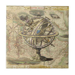 Old British America Explore Polar Bear Compass Map Tile
