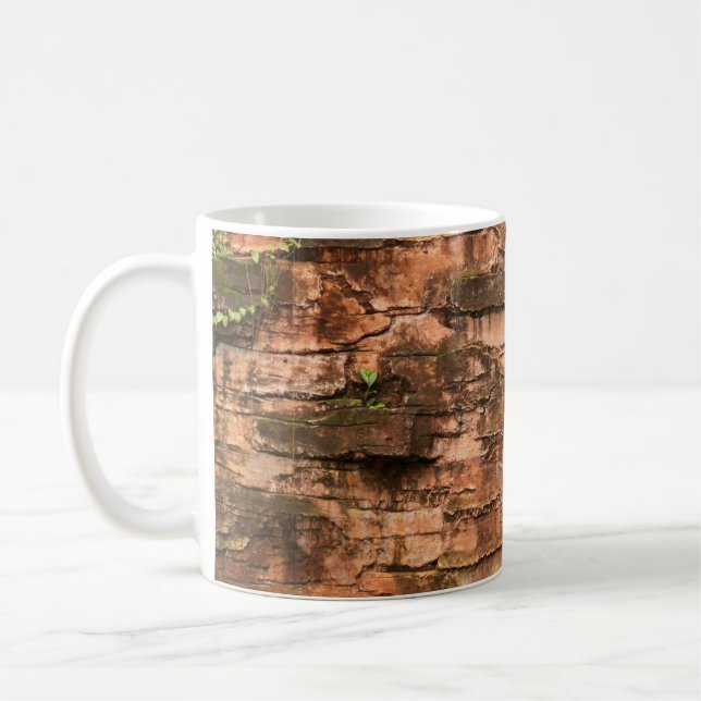 Old broken brick wall coffee mug (Left)
