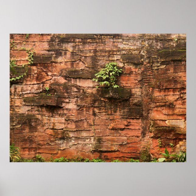 Old broken brick wall poster (Front)