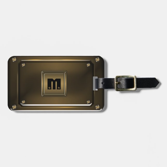 Old Bronze Metal(simulated) Luggage Tag (Front Horizontal)