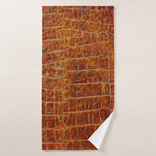 Old brown animal leather texture bath towel (Bath Towel)