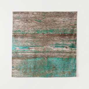Old brown-blue wooden background with peeling pain tapestry