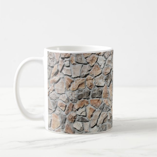 Old Brown Castle Stone Texture Coffee Mug (Left)