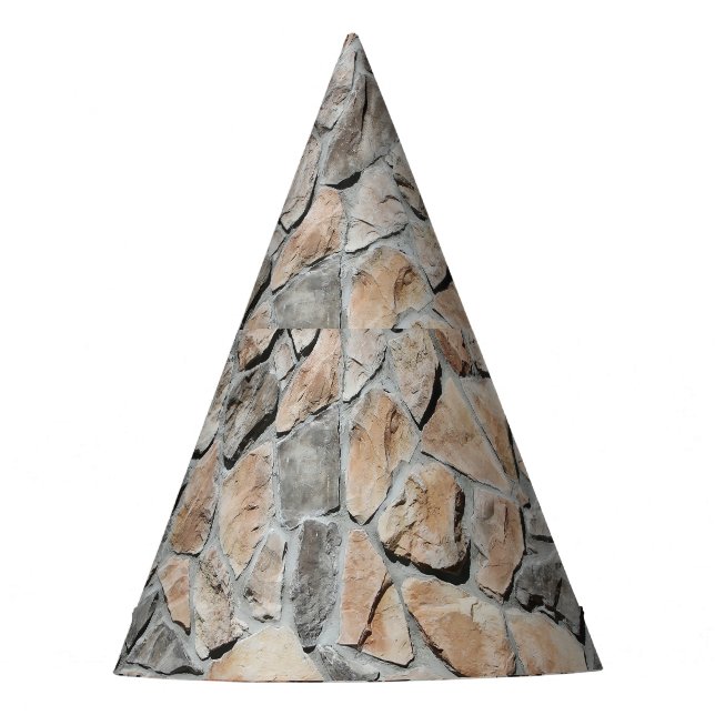 Old Brown Castle Stone Texture Party Hat (Front)
