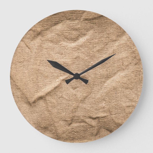 Old brown cloth: textured background. large clock (Front)
