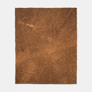 Old brown leather fleece blanket