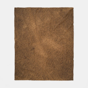 Old Brown Leather: Textured Background Fleece Blanket