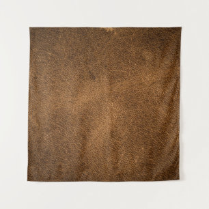 Old Brown Leather: Textured Background Tapestry