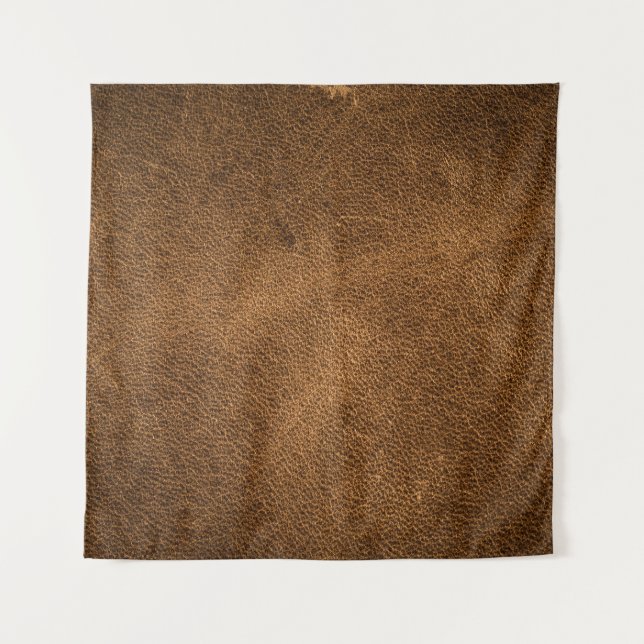 Old Brown Leather: Textured Background Tapestry (Front)