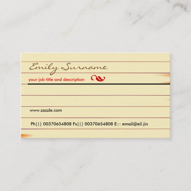 old brown paper business card (Front)