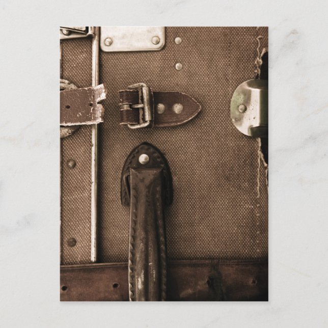 Old Brown Suitcase Postcard (Front)