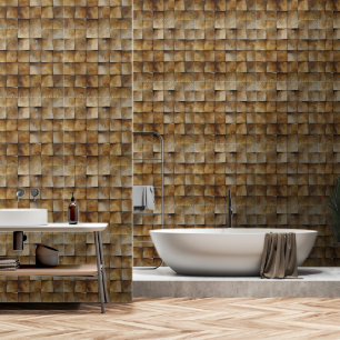 Old Brown Tile Pattern Wallpaper
