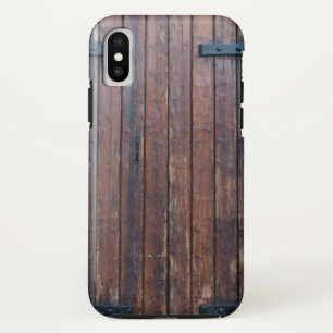Old Brown Wood Doors With Black Iron Supports Case-Mate iPhone Case