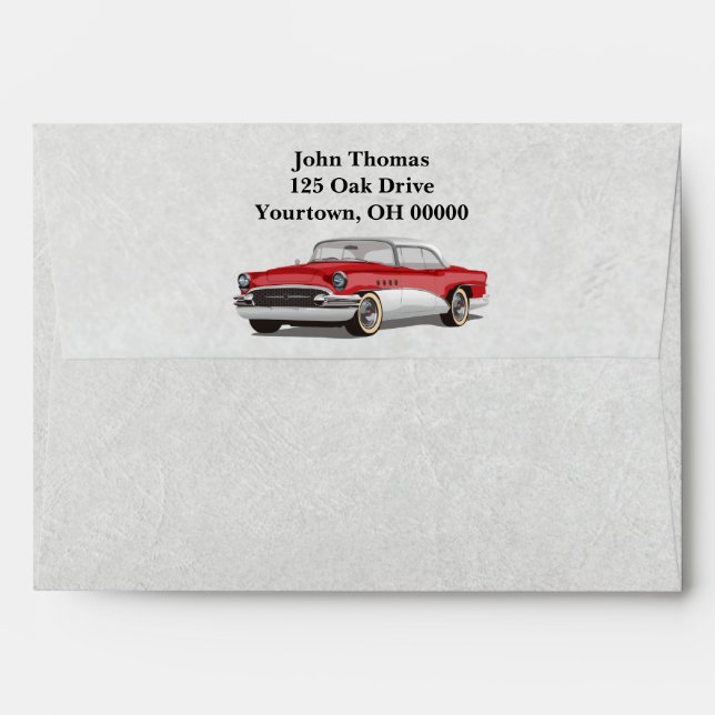 old Buick car on creased paper Envelope (Back (Top Flap))