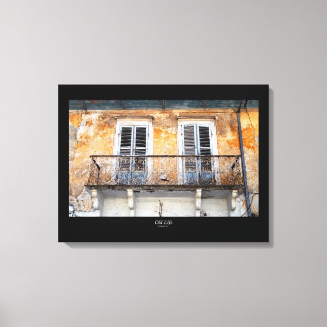 Old building balconies, Limassol, Cyprus canvas (Front)