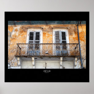 Old building balconies, Limassol, Cyprus poster