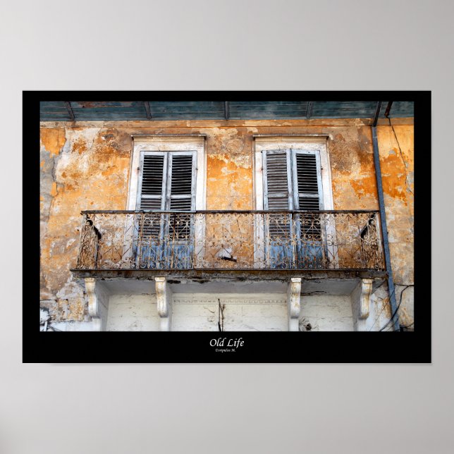 Old building balconies, Limassol, Cyprus poster (Front)