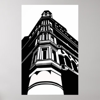 Old building poster
