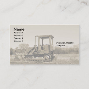 old bulldozer business card