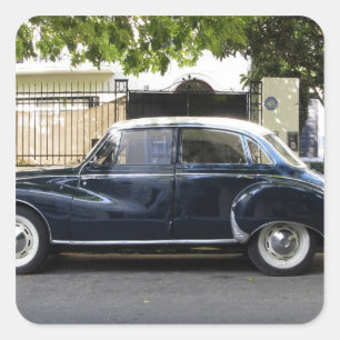 Old but very well kept Audi car. Square Sticker