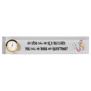 Old Buzzard Boss desk plate