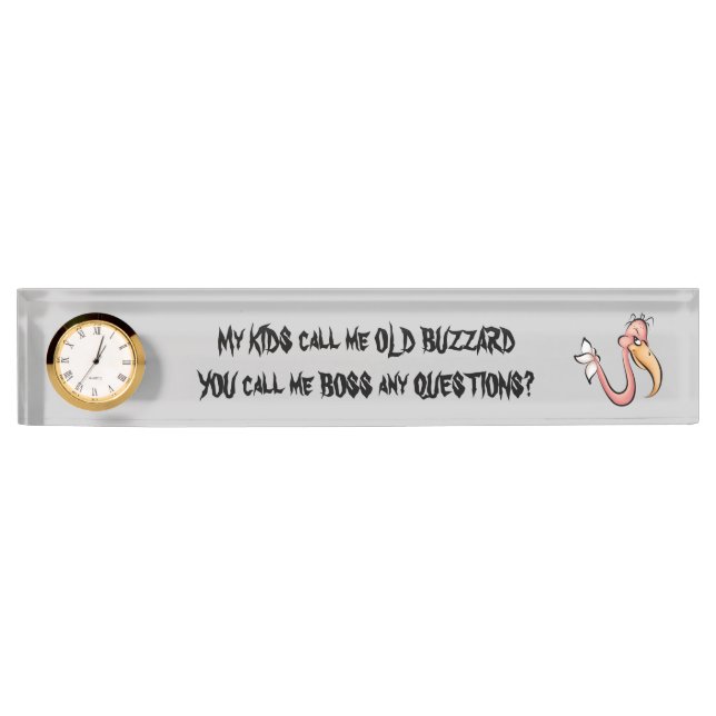 Old Buzzard Boss desk plate (Front)