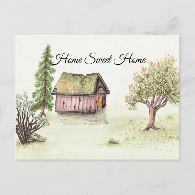 Old Cabin (Watercolor Home Sweet Home Collection) Postcard (Front)