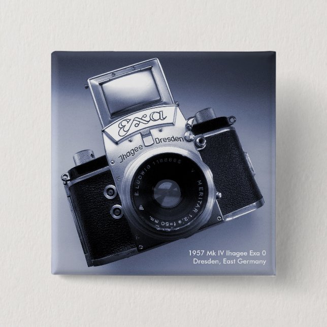 Old Camera (1957 Mk IV Ihagee Exa 0) 2 Inch Square Button (Front)