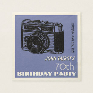Old Camera 70th birthday Party Paper Napkin 2