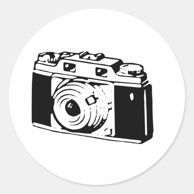 Old Camera Classic Round Sticker (Front)