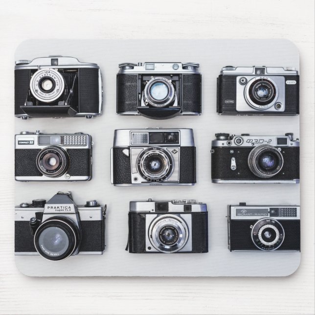 Old Camera Collector Gifts for Photographers Mouse Pad (Front)