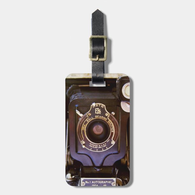 Old camera luggage tag (Front Vertical)
