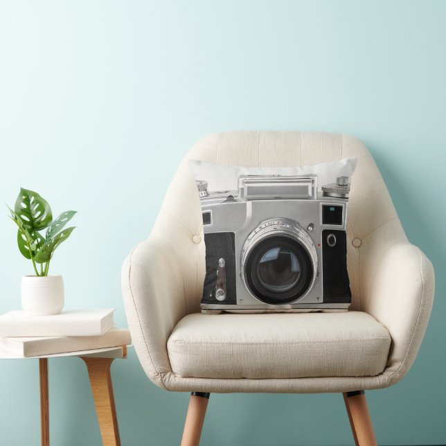old camera throw pillow (Chair)
